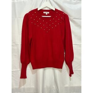 NWT Nanette Lepore Red Holiday Christmas Sweater M